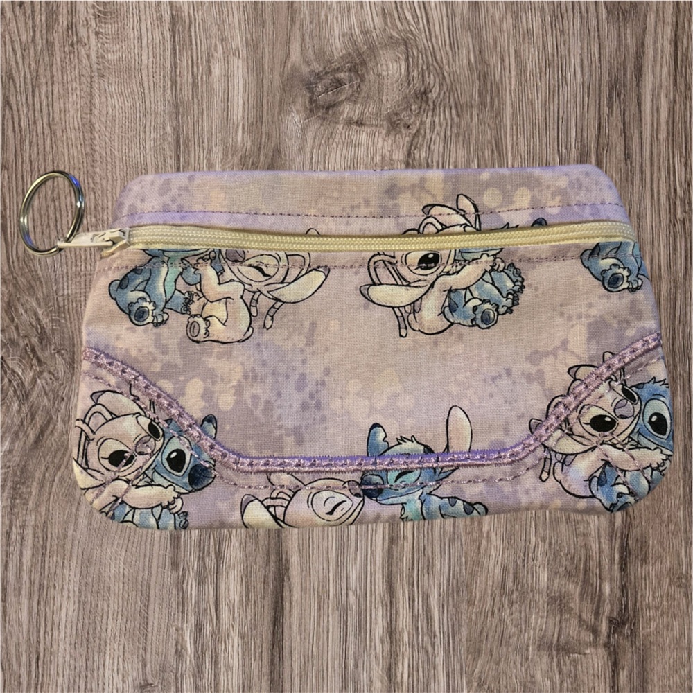 Stitch Patterned Purple Coin Purse - Picture 2 of 7